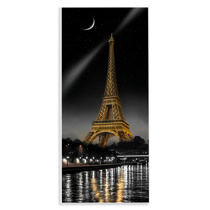 Plaque murale tour parisienne avec croissant de lune, design par CAD Designs