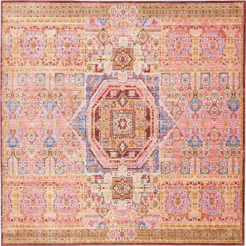 Donminique Geometric Indoor Rug, Square 8'