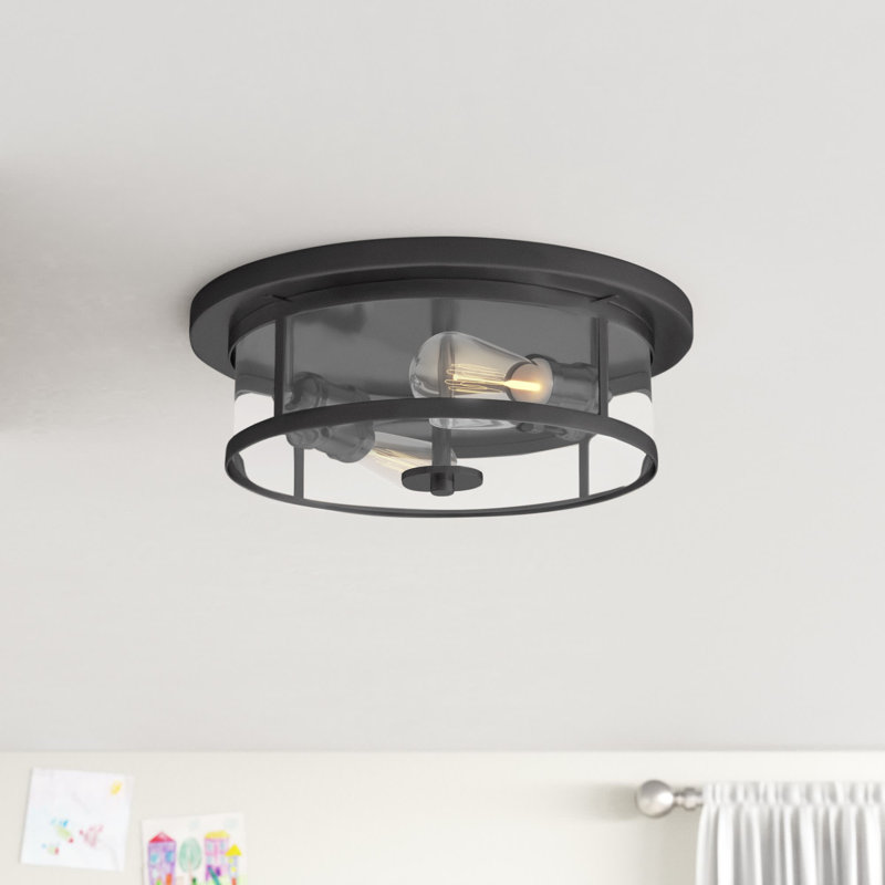 Attah Glass Flush Mount, Brushed Nickel