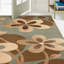 Tapis à motif floral brun-1629659498