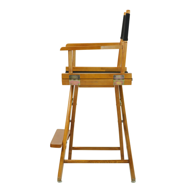 24" Folding Director Chair, Black, Black