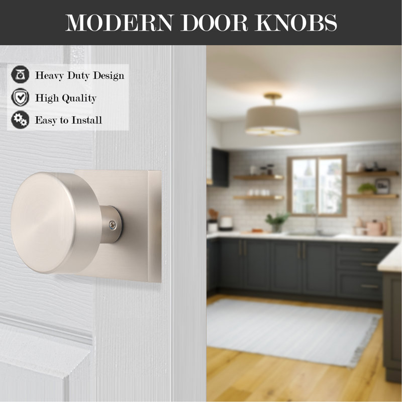 Boutons de porte doubles Modern Grace Series, Nickel satiné