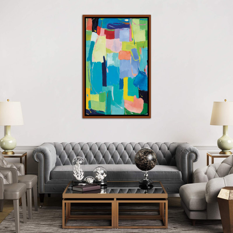 « urban dissertation xiv » par kim parker-reproduction d’art, H 60 po x l 40po x P 1,5 po, Toile avec cadre en bois brun