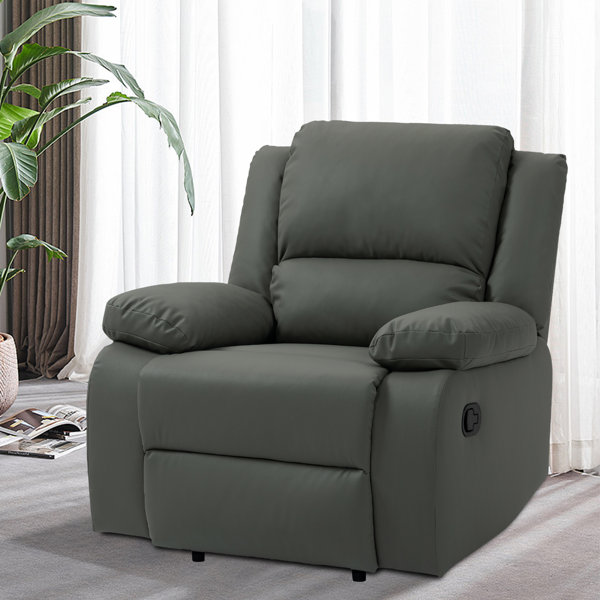 Ebern Designs Ameiah 36.4" Wide Faux Leather Recliner & Reviews ...