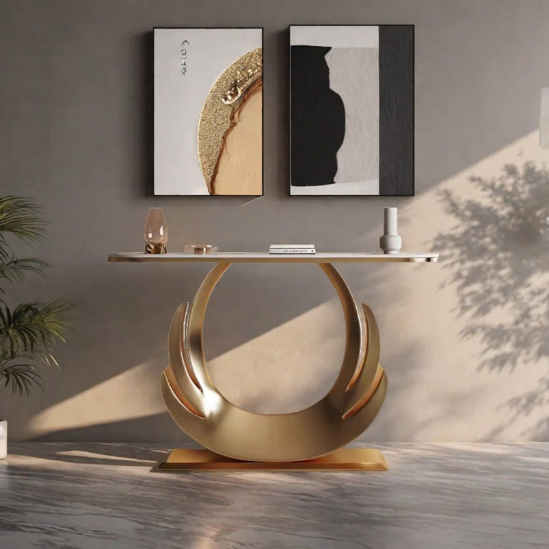 Modern Minimalist Console Table, 33.46" H x 47.24" W x 13.78" D