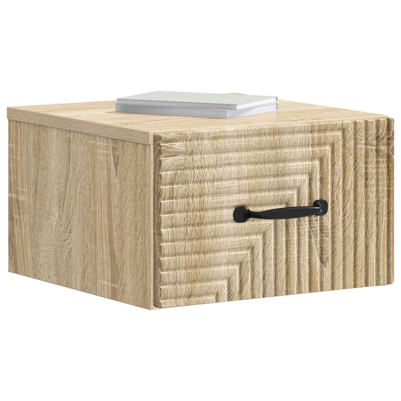 34.5cm W Manufactured Wood Bedside Table, Sonoma Oak