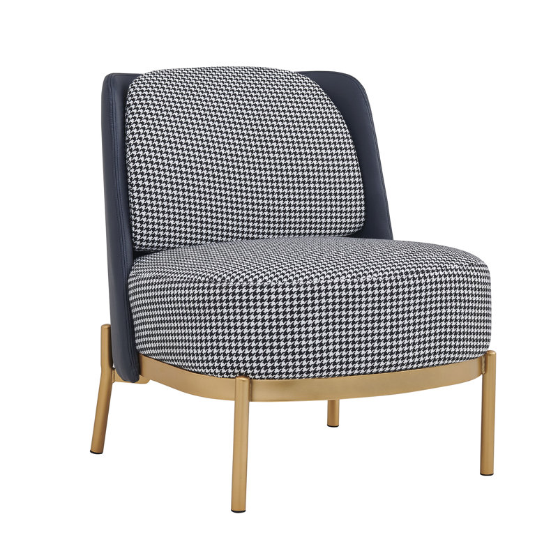 Fauteuil demi-tonneau en velours Lamja