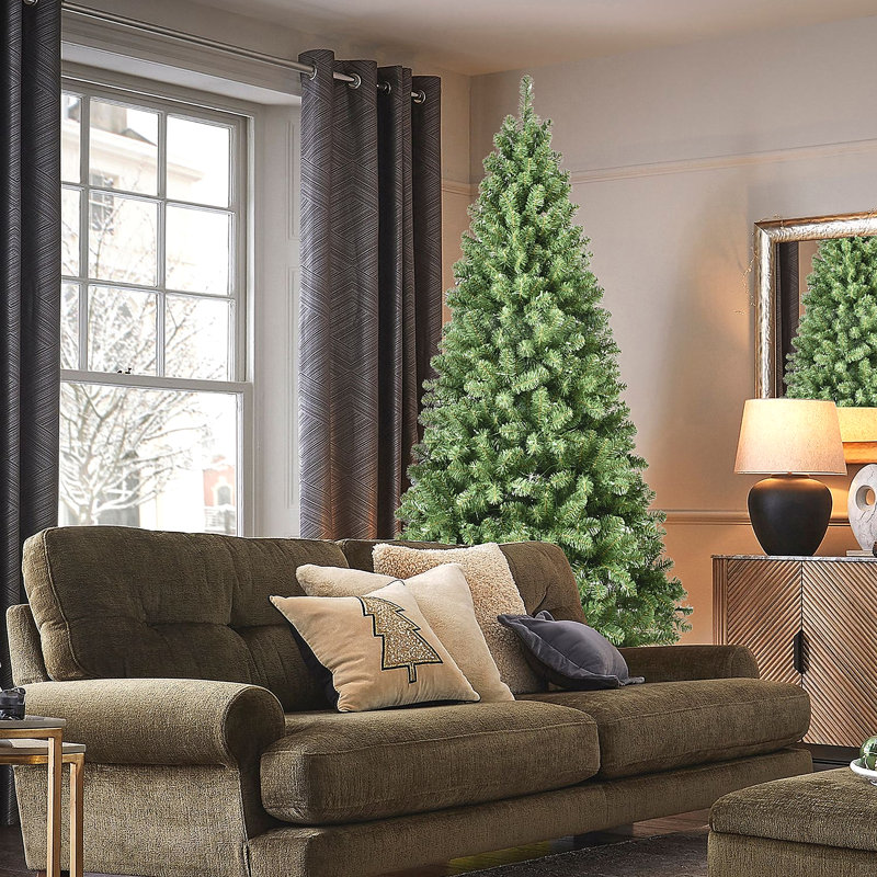 Pre-Lit PVC Christmas Tree With 650 UL Lights, 1930 Tips, Auto-Unfold Memory Wire, Easy Assembly With Stable Metal Stand, 52'