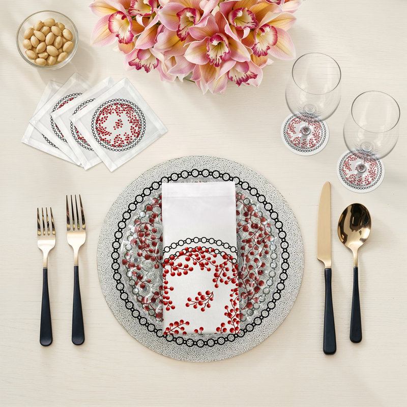 Glass Beads Round Beaded Placemats