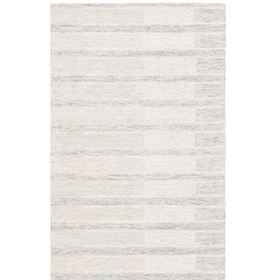 Liset Ebony Hand Tufted Wool & Cotton Striped Rug
