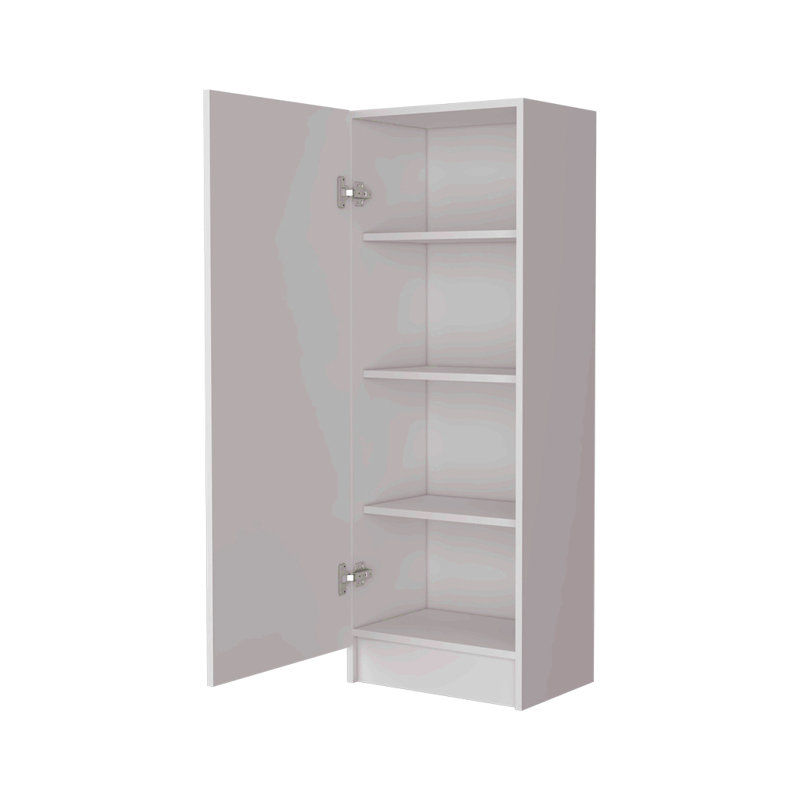 Garde-manger à une porte, quatre tablettes, Blanc