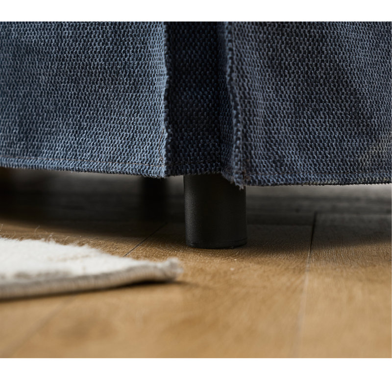 Canapé modulaire en forme de L, convertible 5 places avec revêtement bleu foncé et support à ressorts ensachés