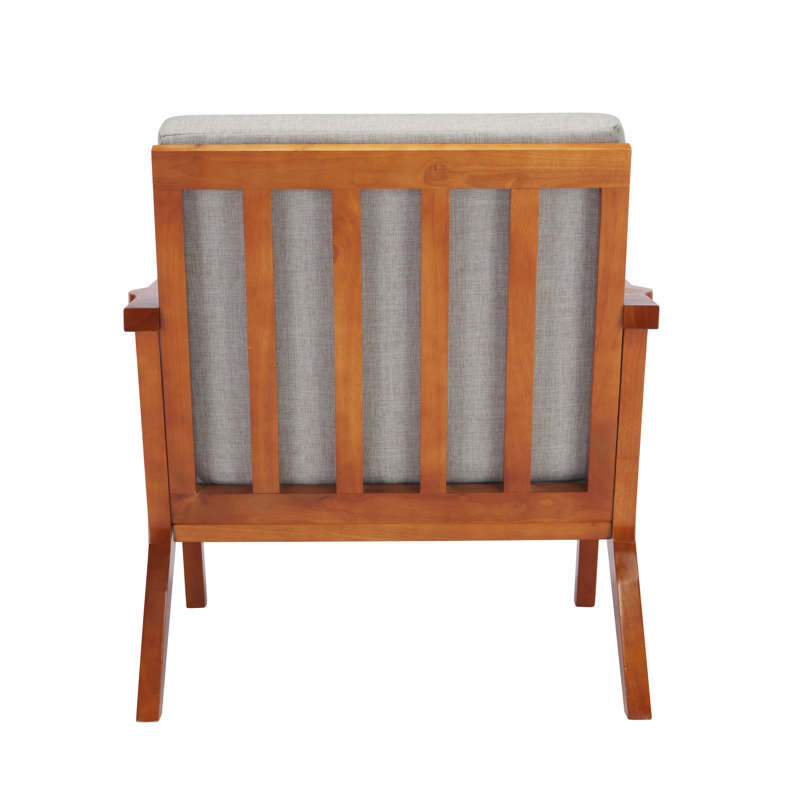 Jalaiya Fabric Accent Chair with Rubberwood Legs, Gray