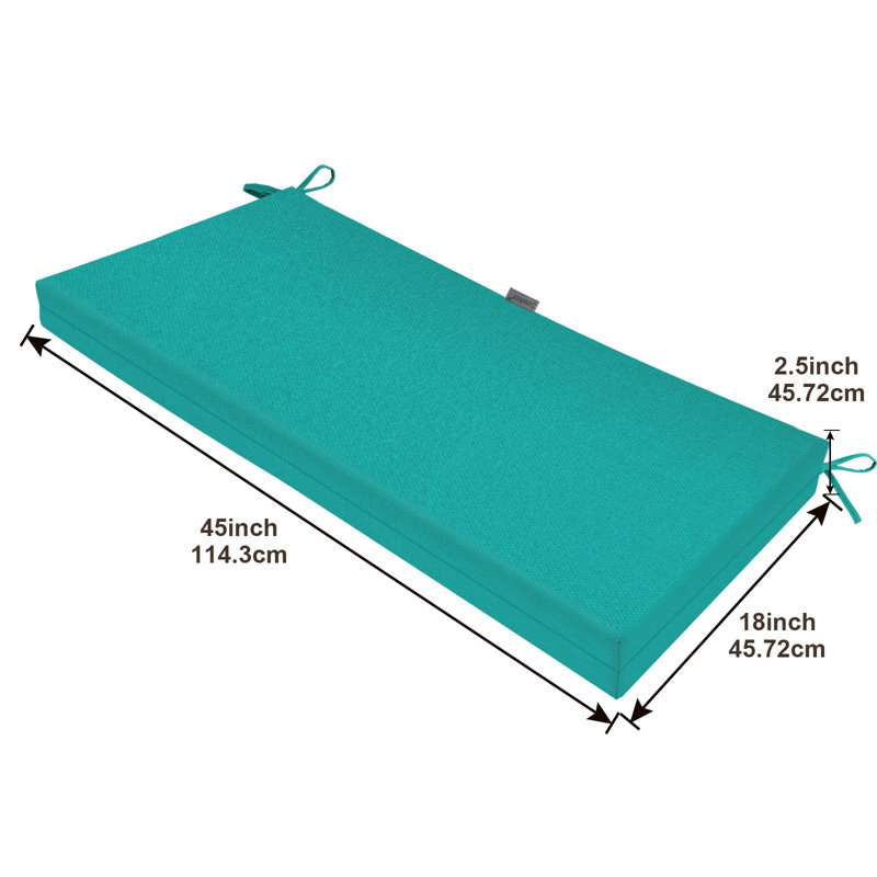 Outdoor Bench Cushion 44 x 18 Inch Waterproof Patio Furniture Cushions, Green