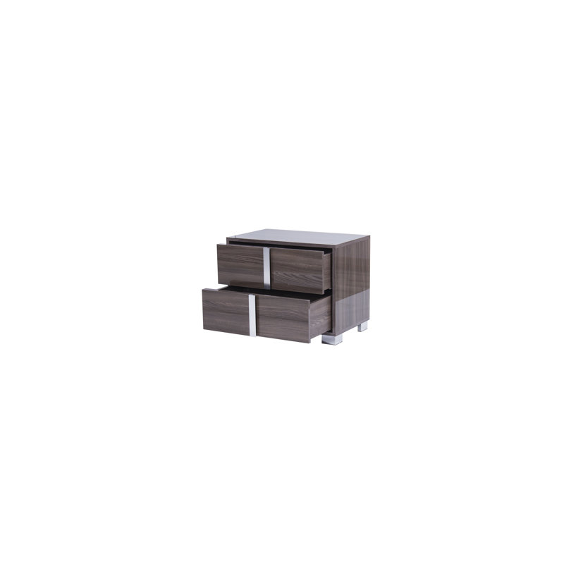 Table de chevet Beatty, Droite, Blanc brillant