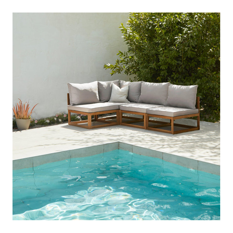 Rimasha Garden Lounge Set with Cushions, Beige