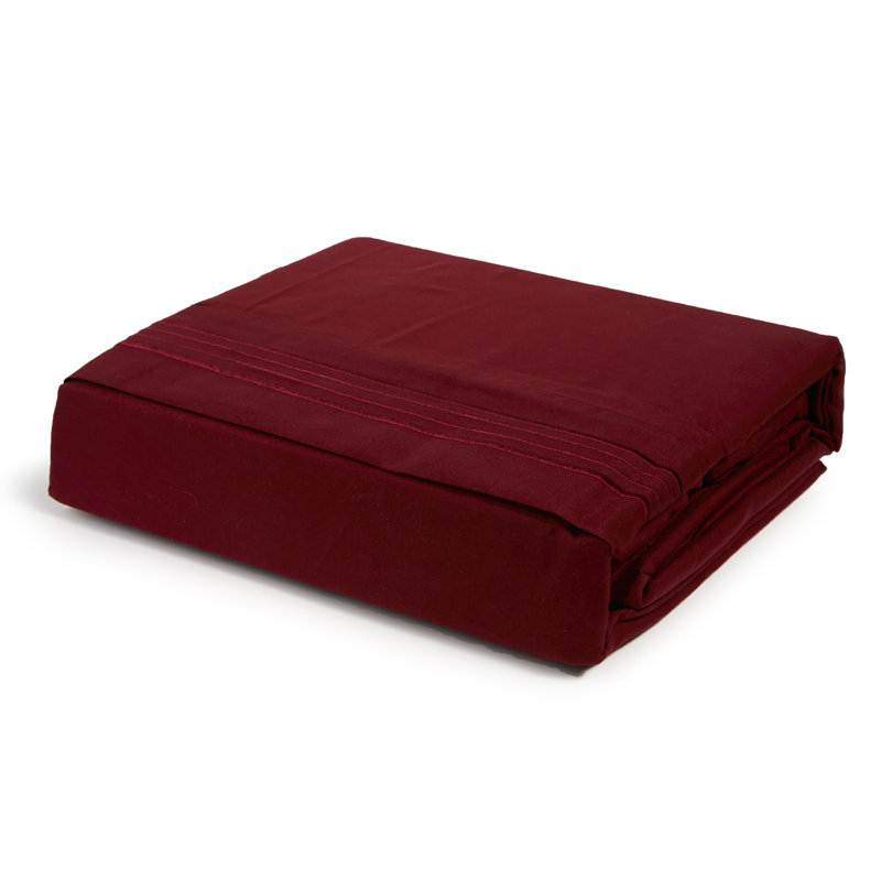 Microfiber Polyester Sheet Set, Burgundy, Queen Sheet Set + Fitted Sheet + 2 Pillowcases