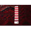 Tapis unique rouge de style années 1990 de 3 pi 7 po x 6 pi 7 po