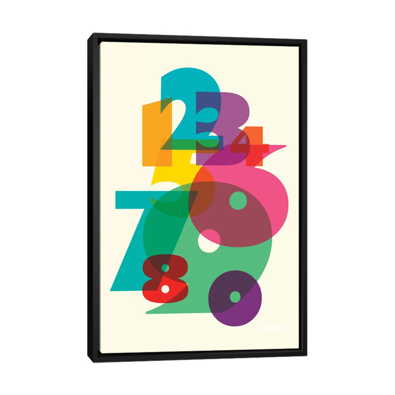 Elvina " Numbers ", Black Framed Canvas, No Matte, 60" H x 40" W x 1.5" D