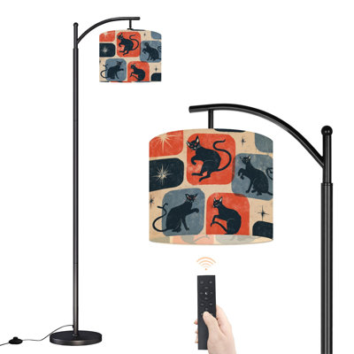  Lampe sur pied à arc Arc noir rétro Atomic Mid Century