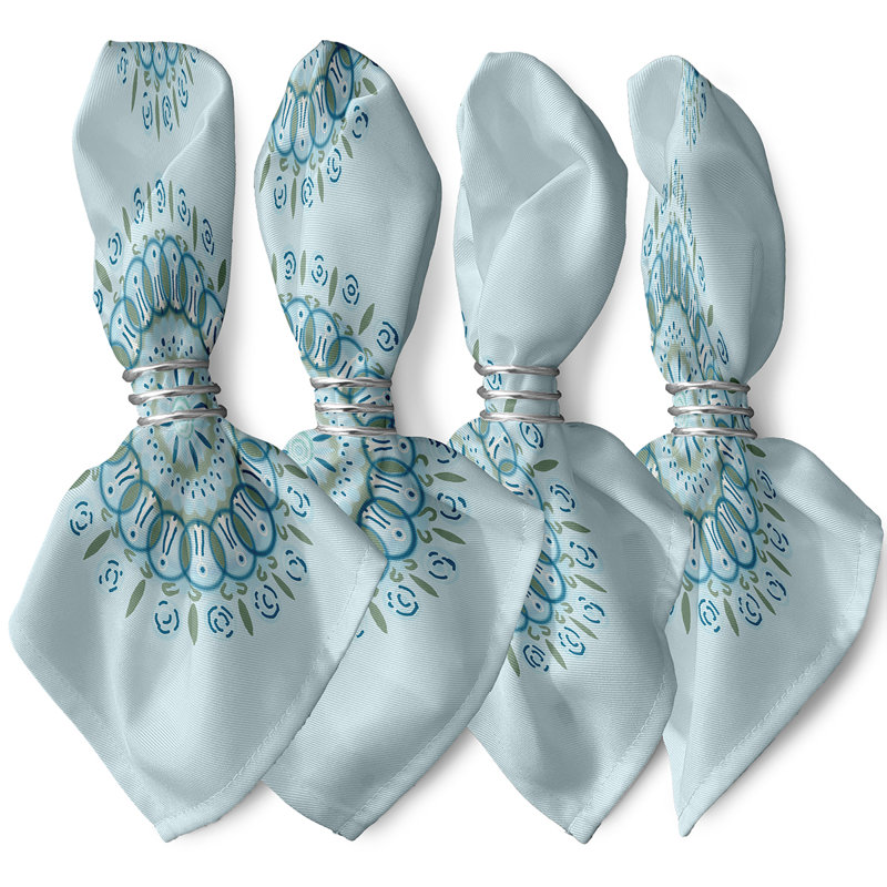 Jesterville Dual Geometric Burst Napkins, Light Blue