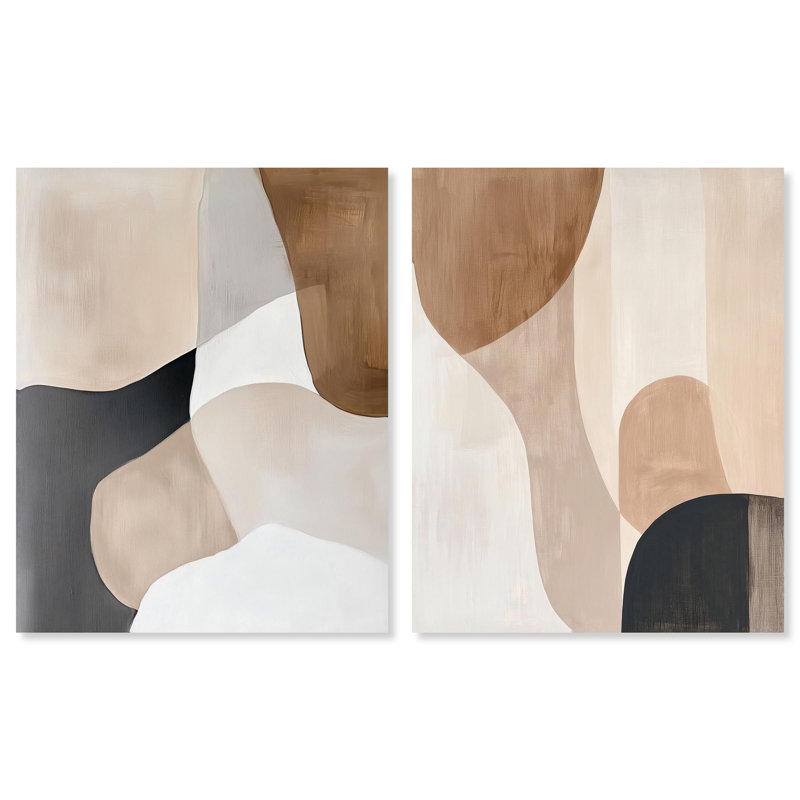 «Neutral Harmony», ensemble de 2 décorations murales Boho par Art Remedy, galerie tendue, 36 x 45, H 45 po x l 36 po