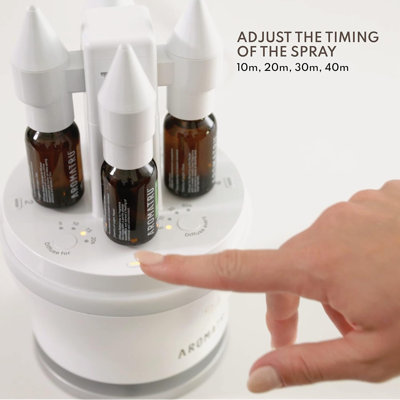Diffuseur d'huile sans eau Smart Aromathérapie avec fonction WiFi et application - Combinez et diffusez jusqu'à 4 bouteilles d'huiles essentielles en même temps - pas d'eau, pas de dégâts (noyer riche)