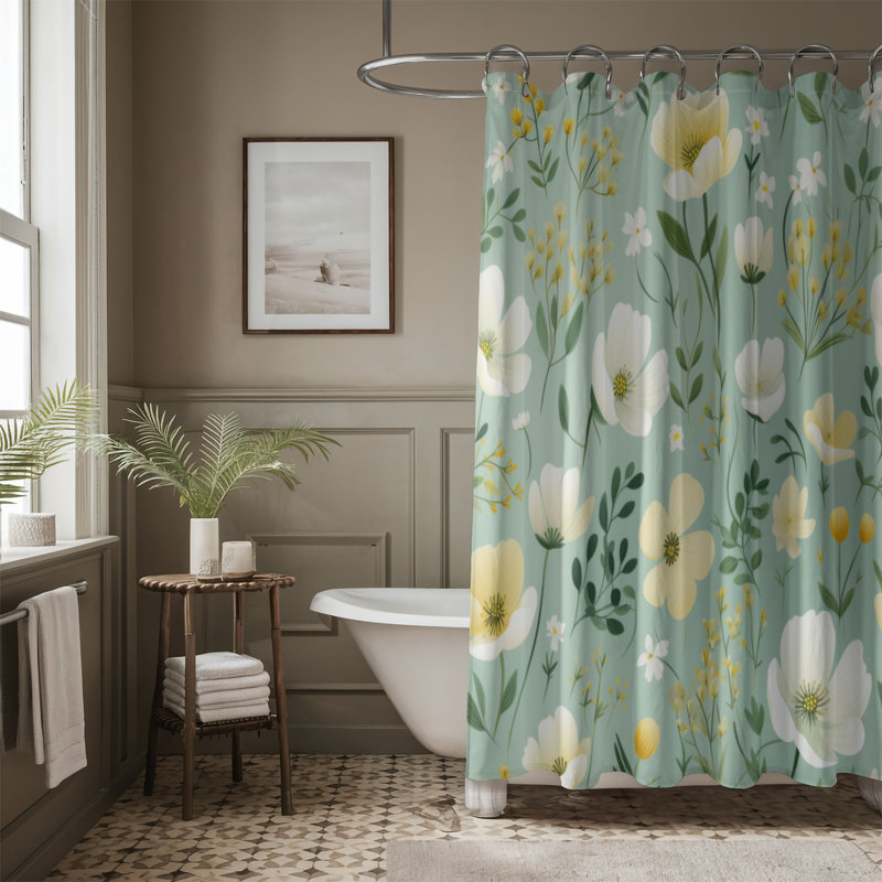 Mini petites fleurs - Rideau de douche Premium, H 74 po x l 71 po