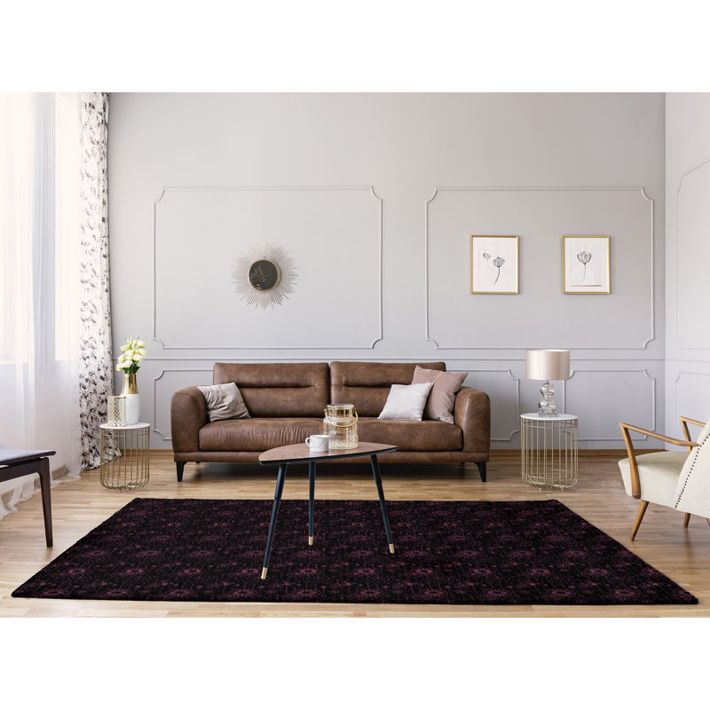 Tapis noir/rose astrologie, Rectangle 9 pi x 12 pi