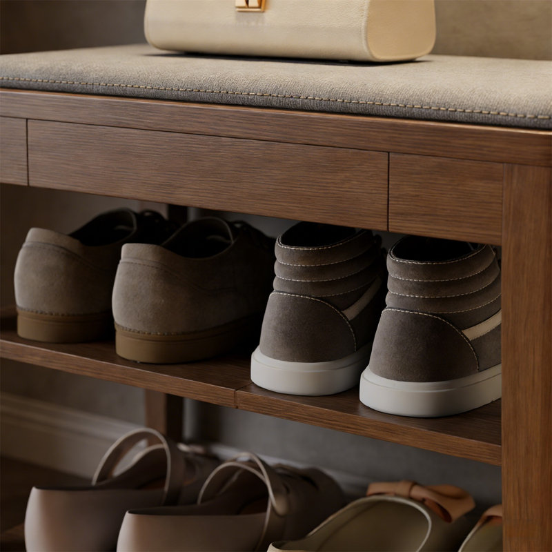 Premium Wooden Shoe Cabinet For Home, 21.3” H x 23.6” W x 13.6” D