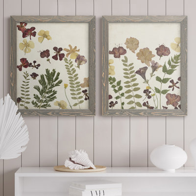 Pressed Flower Arrangement I - Ensemble de 2 reproductions d'art