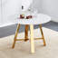 Table moderne à motif blanc minimaliste moderne: plateau de table en panneau de fibres à densité moyenne de 42 pouces, pieds en acier inoxydable, double usage comme table de salle à manger et table basse, idéal pour les espaces à la maison et au bur
