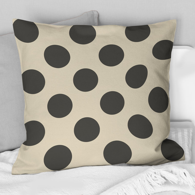 Polka Dot I - Glam Throw Pillow, 18"H x18"H
