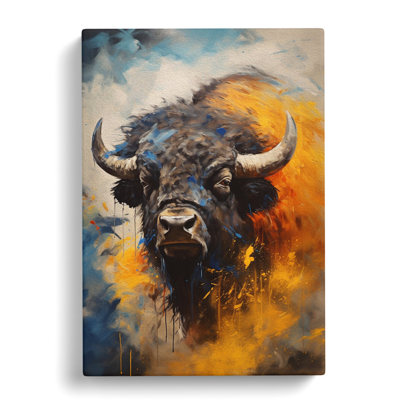 Buffalo Gestural - Wrapped Canvas, 76cm H x 50cm W x 3cm D