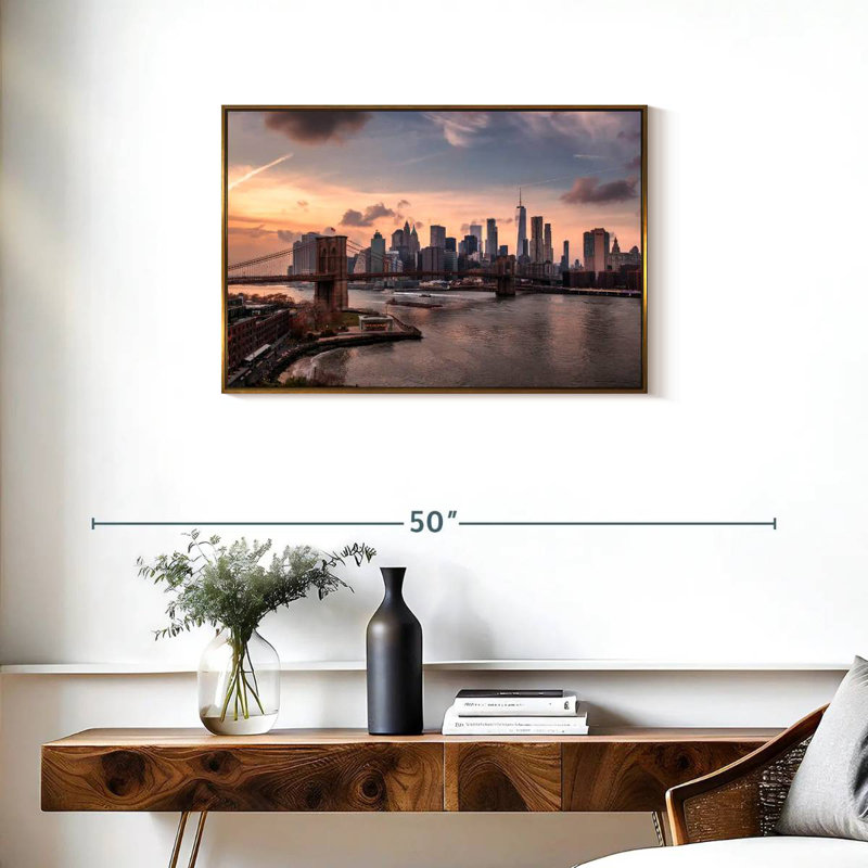 Brooklyn Dusk, Cadre flottant doré, 31 po x 21 po