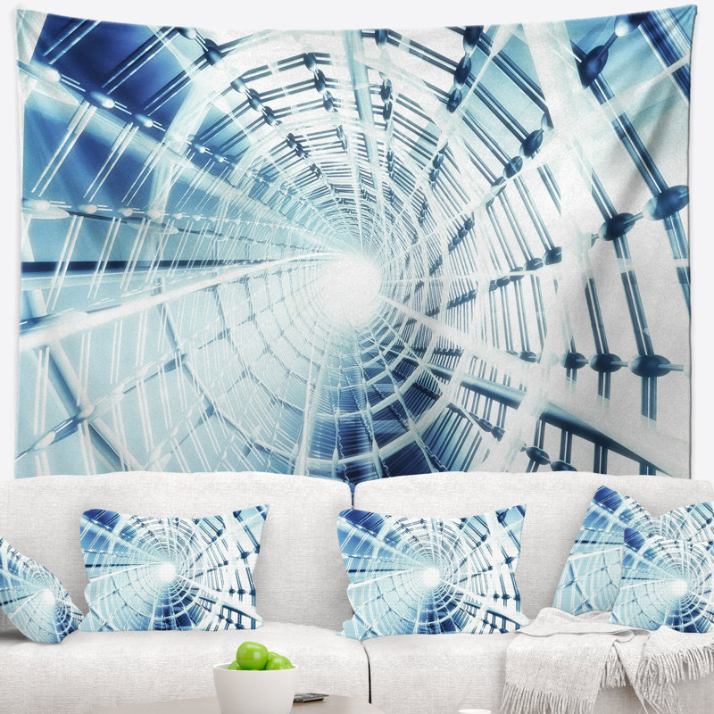 Tapisserie spirale en réseau 3d fractal, H 50 po x l 60 po