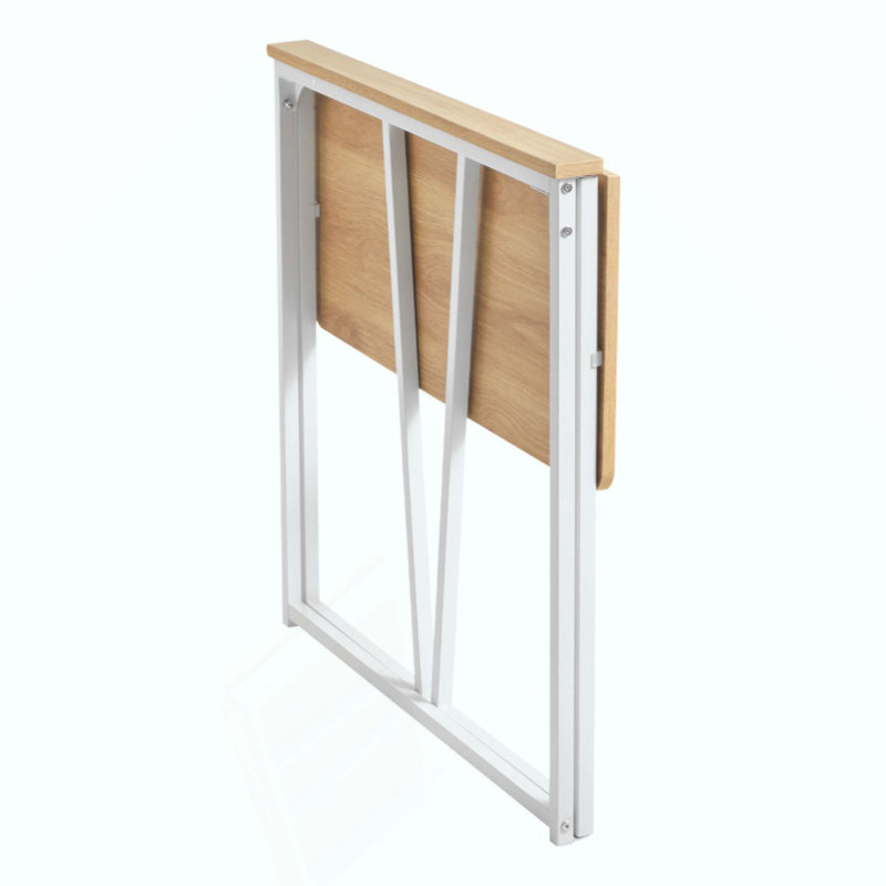Bureau pliable, table pliable de 31,5 po pour petits espaces avec crochets de rangement, table d'ordinateur peu encombrante, poste d'écriture pour bureau à domicile, assemblage facile