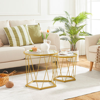 Putman Glass Nesting Tables Round End Tables