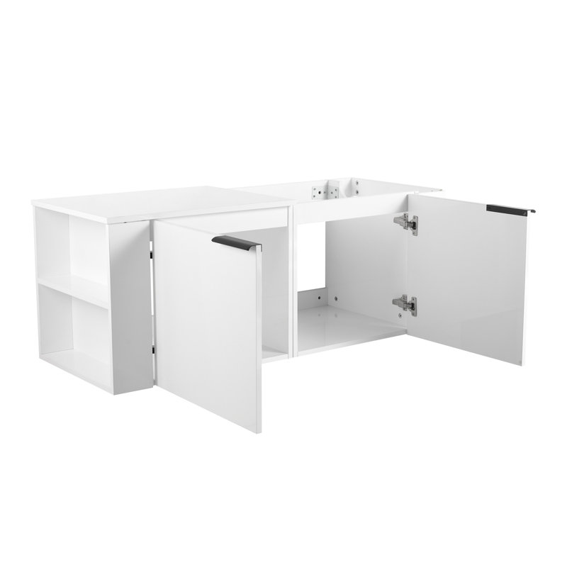 Sturdy Bathroom Vanity With Abundant Storage And Stylish Design, White Oak