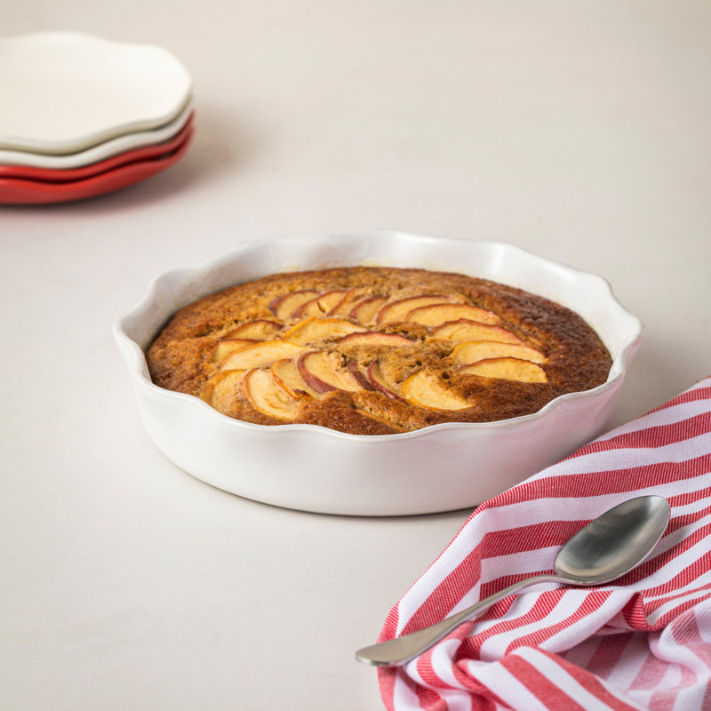 Costa Nova Cook & Host Stoneware Pie Pan, White