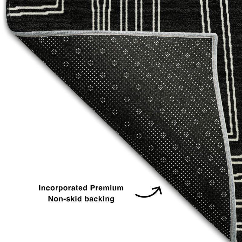 Premium Machine Washable Harrietstown AMF1045 Geometric Rug, Rectangle 10' x 14'