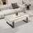 47" Modern Travertine Pattern Coffee Table with Storage, Rectangle Center Table for Living Room or Apartment-1145376268