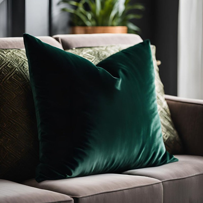 Coussin Plutus, Carrée, H 18 po x l 18 po, Vert