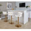 Tabouret de bar réglable en similicuir Sone avec repose-pieds arrondi en T-103133936