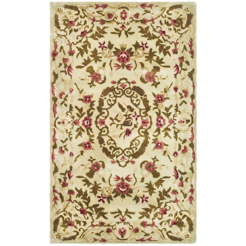 Tosca Classic Hand Tufted Wool Floral Rug, Rectangle 2'3" x 4'