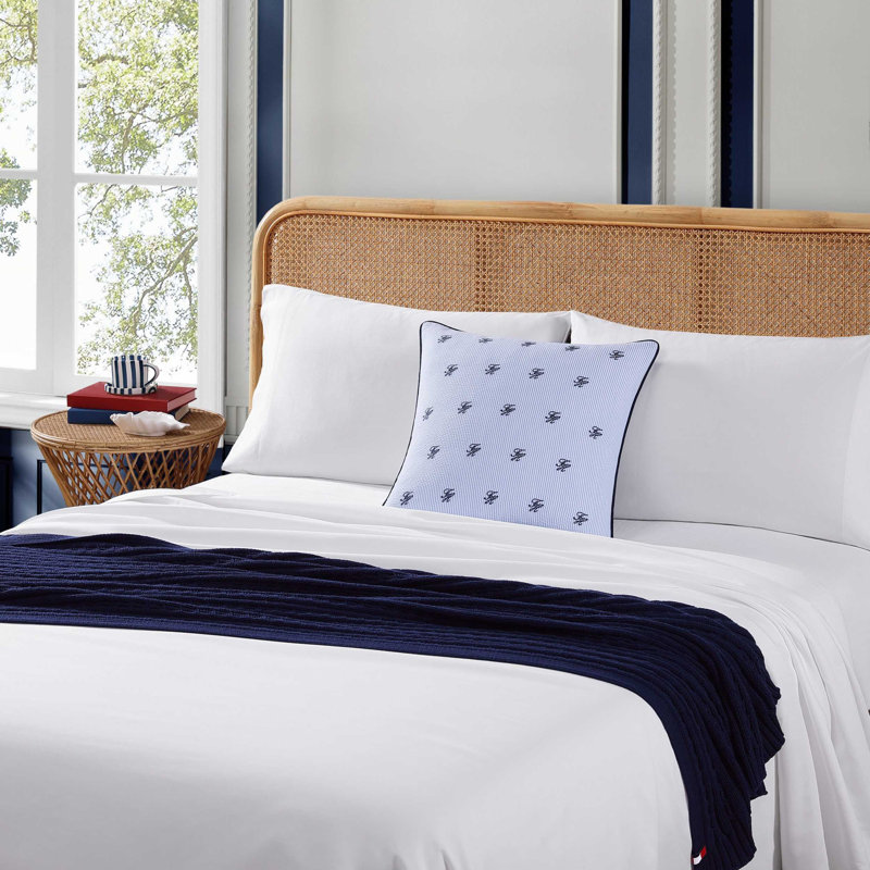 Coussin Tommy Hilfiger, Carrée, Riviera Monogram Blue