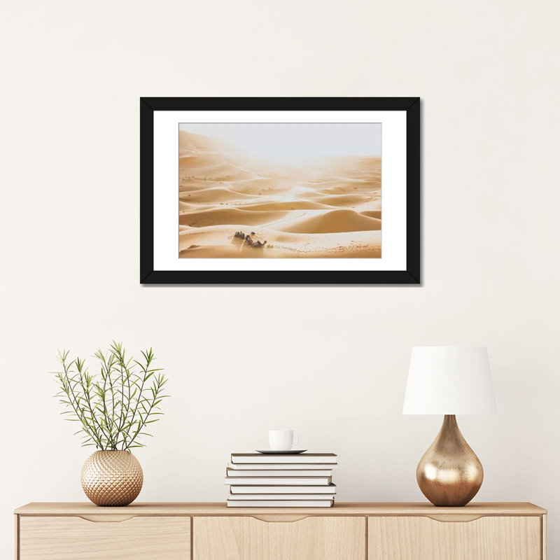 «Sahara Desert» par Luke Anthony Gram, impression sur toile tendue, H 16 po x l 24 po x P 1 po, Papier d'art encadré noir