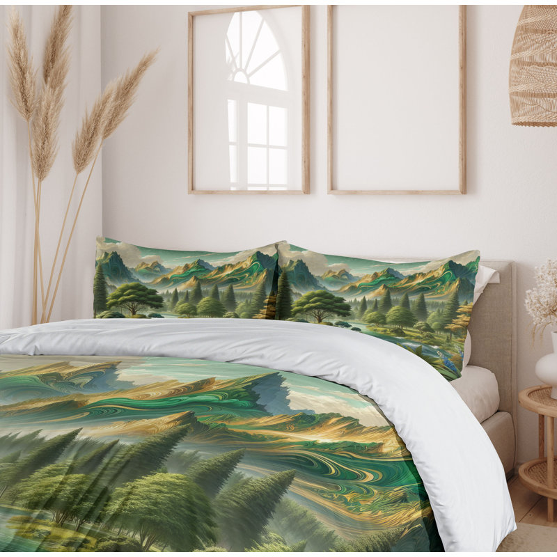 Mountain Duvet Cover, California King Duvet Cover + 2 Standard Shams