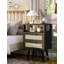 Ensemble de 2 tables de chevet en rotin avec tiroirs et tablette ouverte, table de chevet Boho au design arqué et pieds en bois massif pour le rangement de la chambre à coucher ou du salon