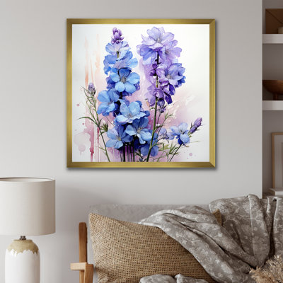 Bleu et mauve, Delphinium, bouquet de fleurs II - Delphinium, art mural